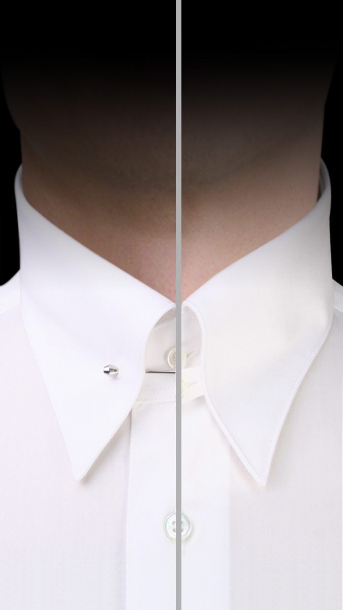 ピンホールカラーとタブカラー